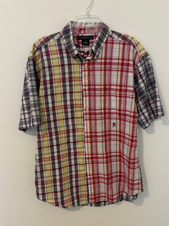 Tommy Hilfiger Other - Tommy Hilfiger Short-Sleeve Madras Plaid Button-Up Shirt Men’s Preppy Size Large